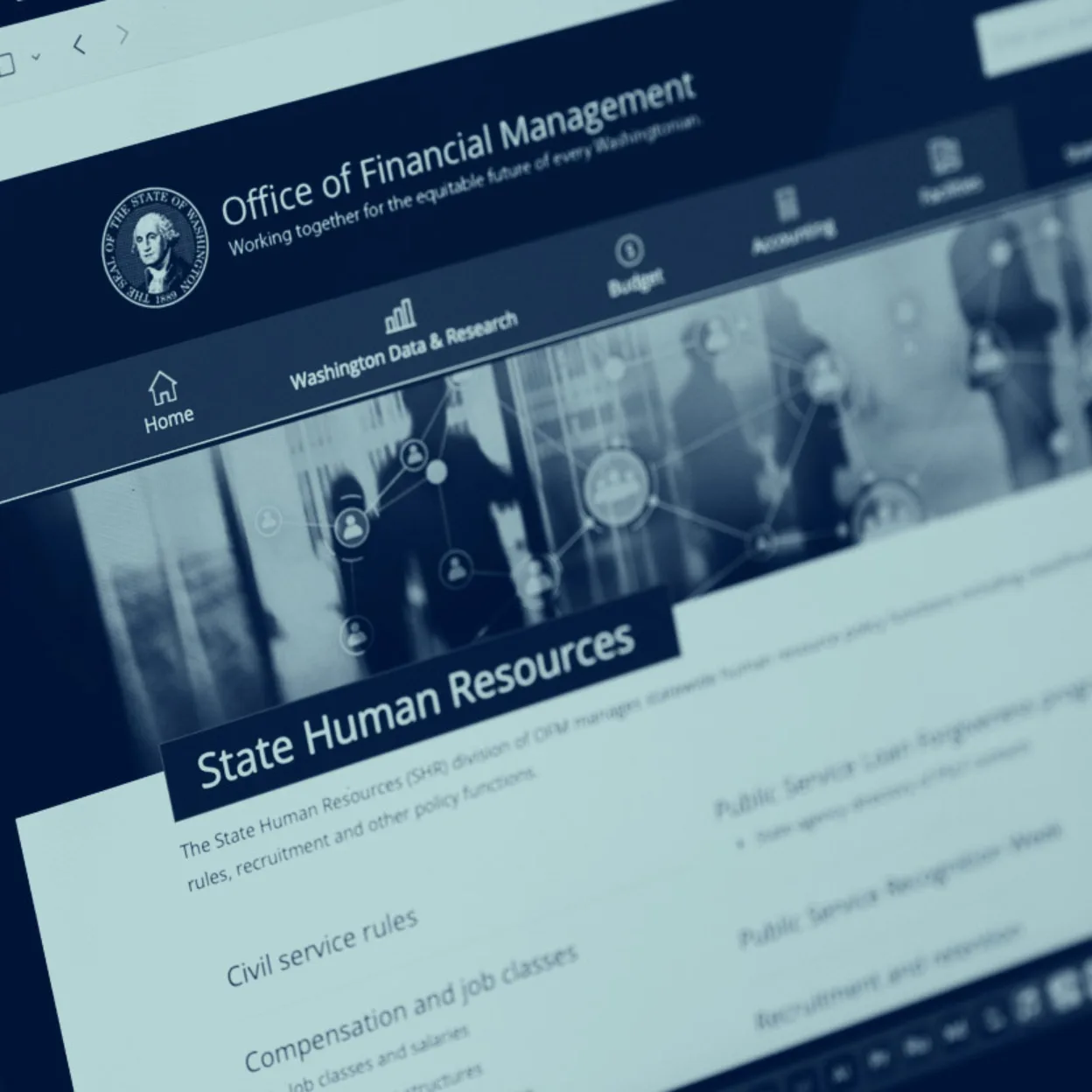 Screencap of the OFM website