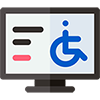 Disabled icon on a computer screen.